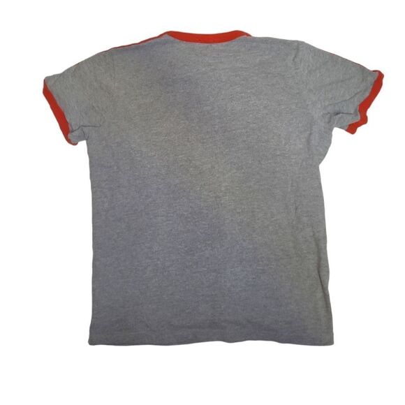 VINTAGE 90s Abercrombie moose logo gray‎ ringer muscle tee shirt L/XL - Picture 3 of 10